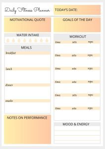 Daily Workout and Fitness Planner