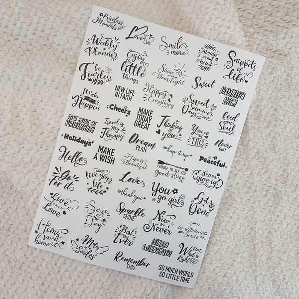 Quote Stickers Sheet - Script Style