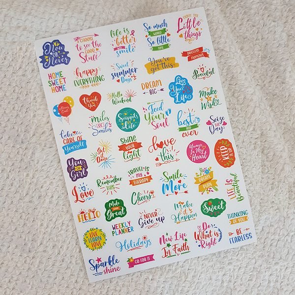 Quote Stickers Sheet - Colour Script