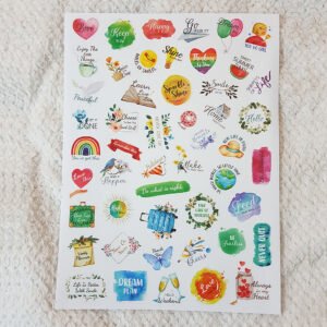 Quote Stickers Sheet with Images