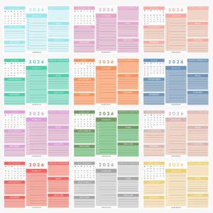 2026 12-Month Calendar Planner